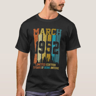 1952 70 jaar oud in maart 1952 70e bi t-shirt