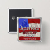 1952 Birthday Baby Boomer Vierkante Button 5,1 Cm (Voorkant /achterkant)