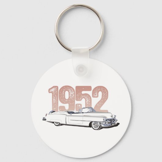 1952 Cadillac Coupe de Ville, witte converteerbaar Sleutelhanger (Voorkant)