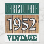 1952 Geboorte Wijn Label Wijn Etiket (Enkel label)