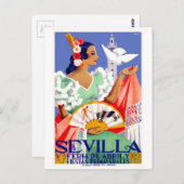 1952 Sevilla Spanje - Eerlijk Poster april Briefkaart (Voorkant / Achterkant)