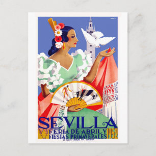 1952 Sevilla Spanje - Eerlijk Poster april Briefkaart