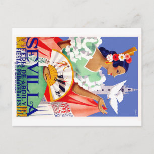 1952 Sevilla Spanje - Eerlijk Poster april Briefkaart
