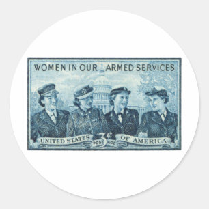 1952 Vrouwen in de Amerikaanse gewapende dienst St Ronde Sticker