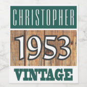 1953 Année de naissance Étiquette de vin (Étiquettes simples)