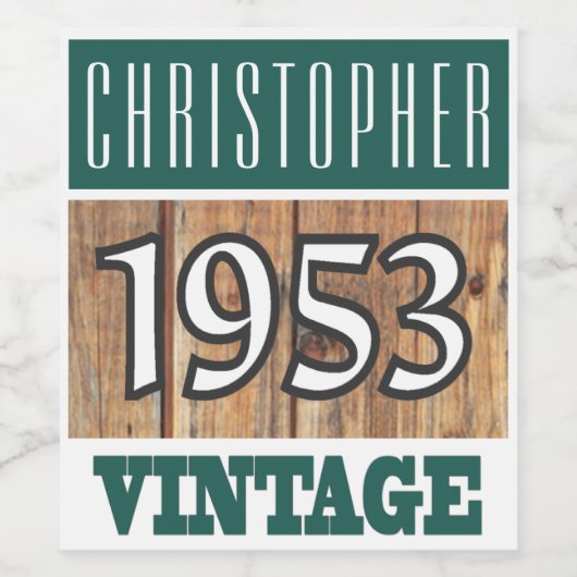 1953 Année de naissance Étiquette de vin (Étiquettes simples)