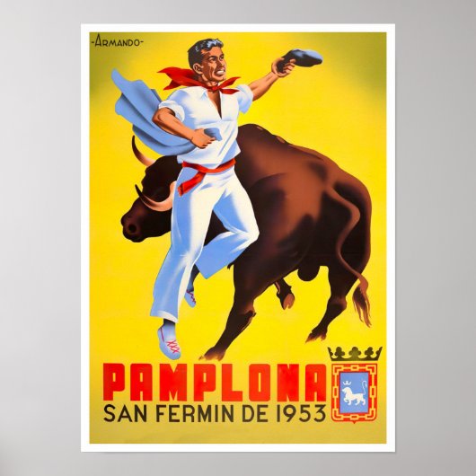 1953 Feria de Pamplona vintage travel Poster (Devant)