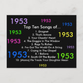 1953 liedjes briefkaart (Voorkant)