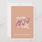 1954 70ste verjaardag roze feestje Uitnodiging (Achterkant)