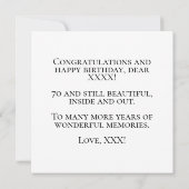  1954 70ste verjaardagsgoud kaart (Achterkant)