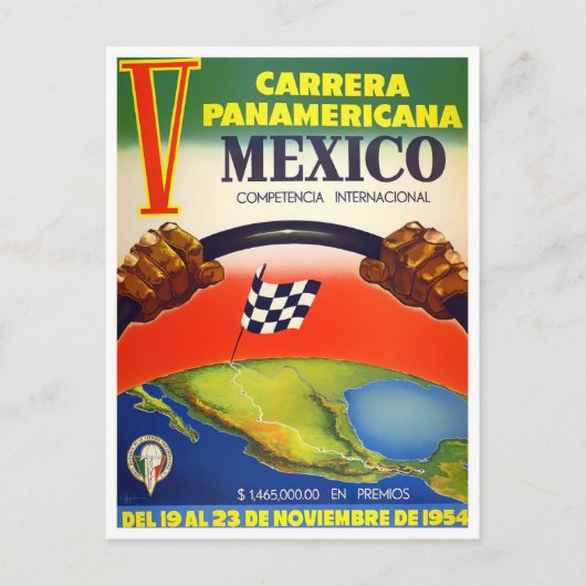1954 Carrera Panamericana racing Briefkaart (Voorkant)