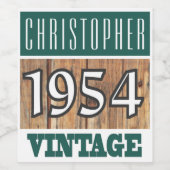 1954 Geboorte Wijn Label Etiket (Enkel label)