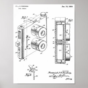 1954 Kunsttekenafdrukken met dubbele camera Poster