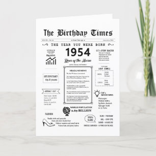 1954 L'Année De Votre Naissance Carte D'Anniversai