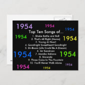 1954 liedjes briefkaart (Voorkant / Achterkant)