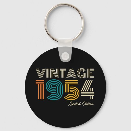  1954 Limited Edition 70th Birthday Button Sleutelhanger (Voorkant)