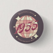 1955 70ste verjaardag retro paarse ronde button 3,2 cm (Voorkant)
