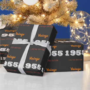 1955 70ste Verjaardag Wrapping Paper – Retro Cadeaupapier
