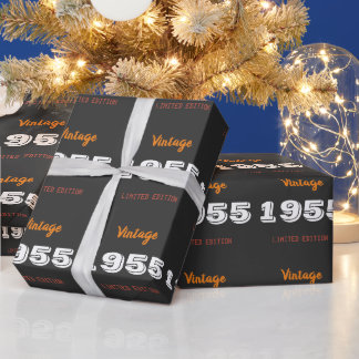  1955 70ste Verjaardag Wrapping Paper – Retro Cadeaupapier