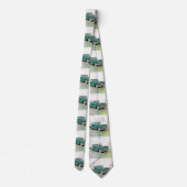 1955 auto op een routekaart stropdas (Achterkant)