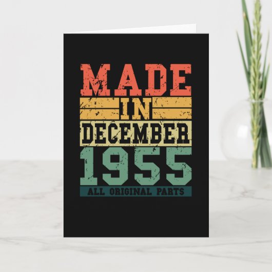 1955 Birthday December Vintage Saying Kaart (Voorkant)