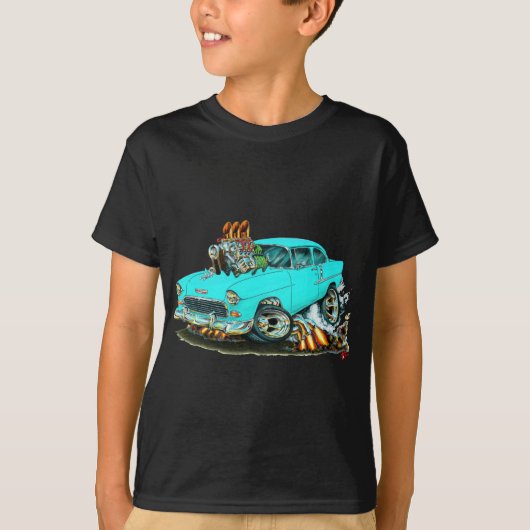1955 Chevy 150-210 Turquoise Car T-shirt (Voorkant)