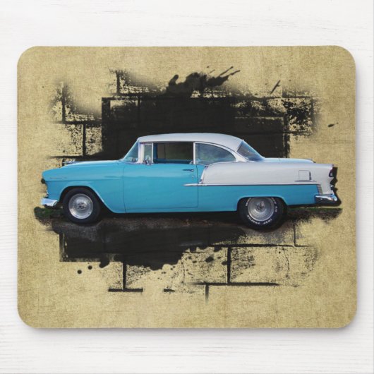 1955 Chevy Bel Air - Klassieke auto's - Mousepad Muismat (Voorkant)