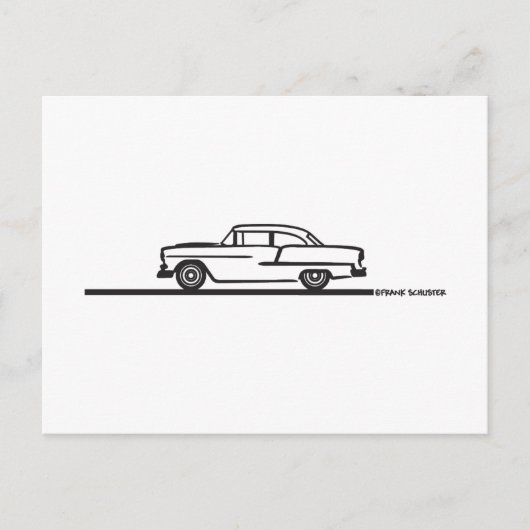 1955 Chevy Hardtop Post Briefkaart (Voorkant)
