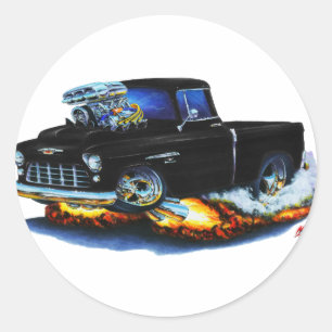 1955 Chevy Pickup Black Truck Ronde Sticker