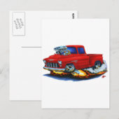 1955 Chevy Stepside Pickup Red Truck Briefkaart (Voorkant / Achterkant)