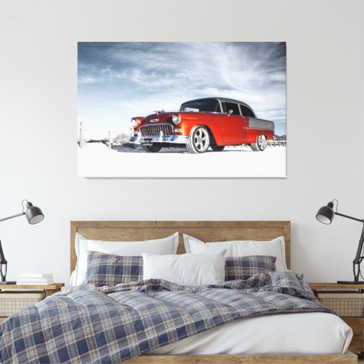1955 Custom Chevrolet Bel Air Canvas Afdruk (Insitu (Slaapkamer))