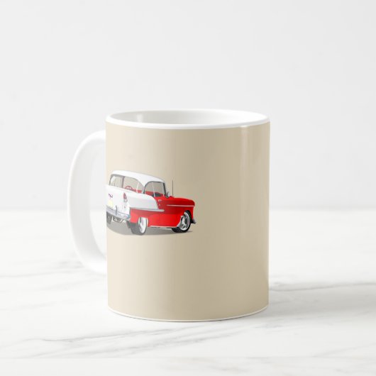 1955 Mok van hoezen - Rood en wit (Voorkant links)