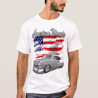 1955 Silver Grey and White Bel Air American Muscle T-shirt