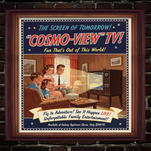 1955 televisie Adverteren Poster