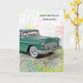 1955 : Une voiture sur une carte routière (Fleur jaune)