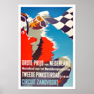 1955 wedstrijd Zandvoort Grand Prix Poster