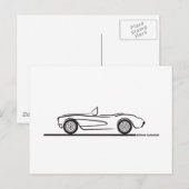 1956 1957 Chevrolet Corvette Briefkaart (Voorkant / Achterkant)