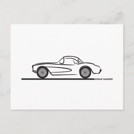 1956 1957 Chevrolet Corvette Hardtop Briefkaart (Voorkant)