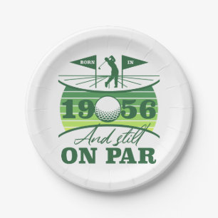 1956 70e verjaardag golfliefhebbers papieren bordje