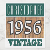 1956 Année de naissance Étiquette de vin (Étiquettes simples)