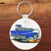 1956 Chevy 150-210 Blue Car Sleutelhanger (Voorkant)