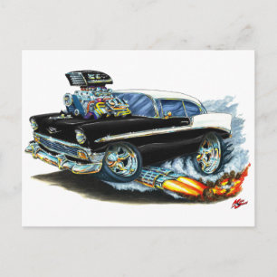 1956 Chevy 150-210 zwarte auto Briefkaart