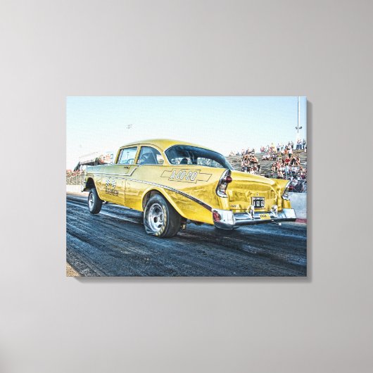1956 chevy belair gasser op de sleepstrook canvas afdruk (Voorkant)