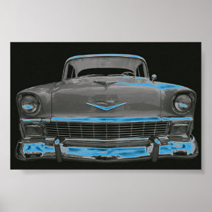1956 CHEVY "NEON BLUE GLOW" POSTER