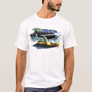 1956 Chevy Nomad Black Car T-shirt