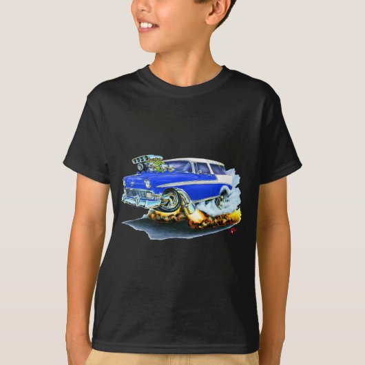 1956 Chevy Nomad Blue Car T-shirt (Voorkant)