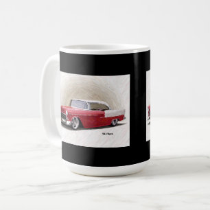 1956 Chevy Rood Wit Digitaal Kunstmok Koffiemok