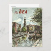 1956 Fly BEA Amsterdam UK Travel Briefkaart (Voorkant / Achterkant)