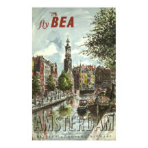  1956 Fly BEA Amsterdam UK Travel