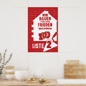 1956 German Labour Party Election Poster Social (Cuisine)